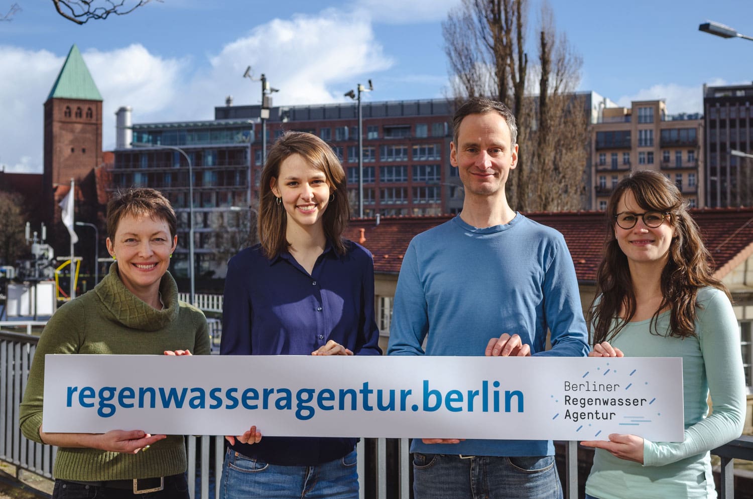 Das vierköpfige Team der Berliner Regenwasseragentur