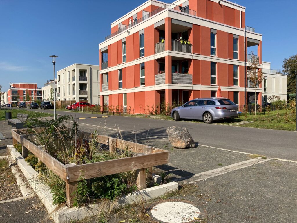 Beispiel einer Tiefbeet-Rigole im Neubauquartier
