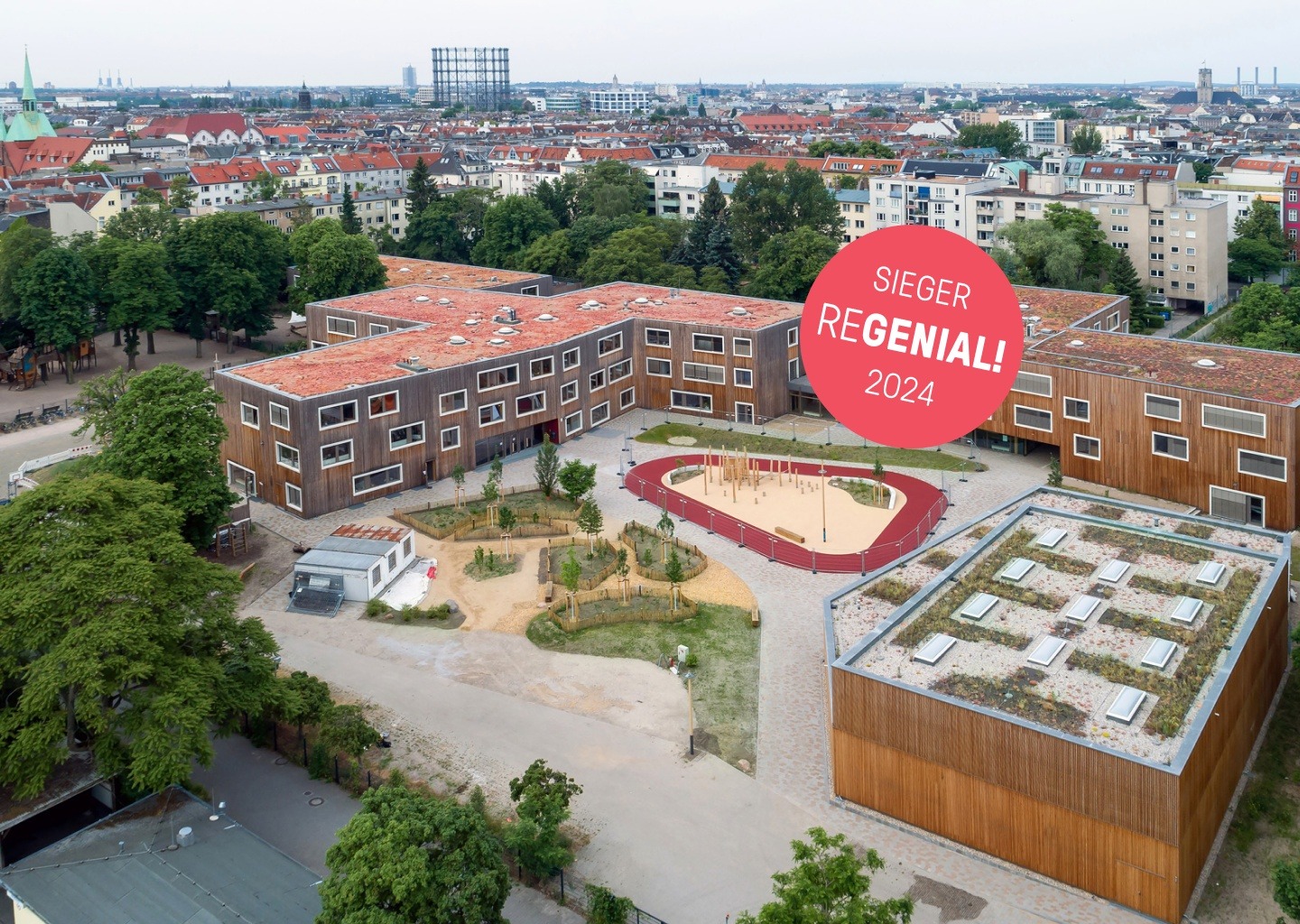 Luftbild Waldorf Campus - Siegerprojekt des Regenial-Wettbewerbs