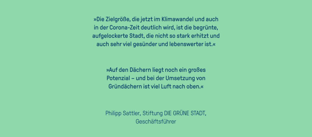 Zitat von Philipp Sattler auf grünem Hintergund
