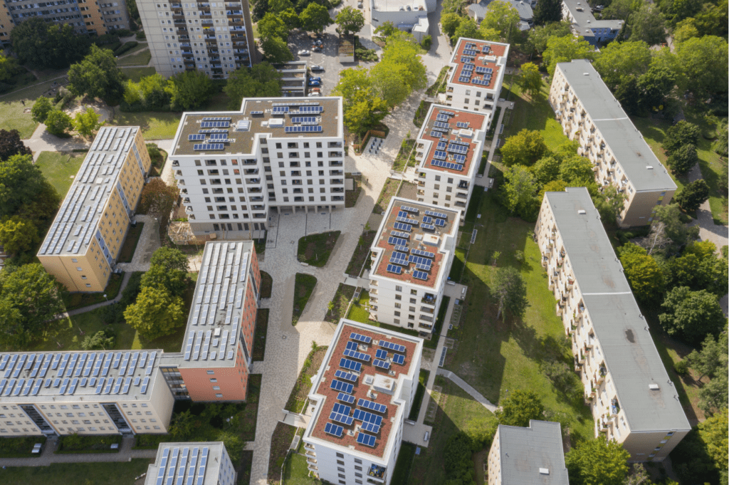 Luftbild auf das Quartier