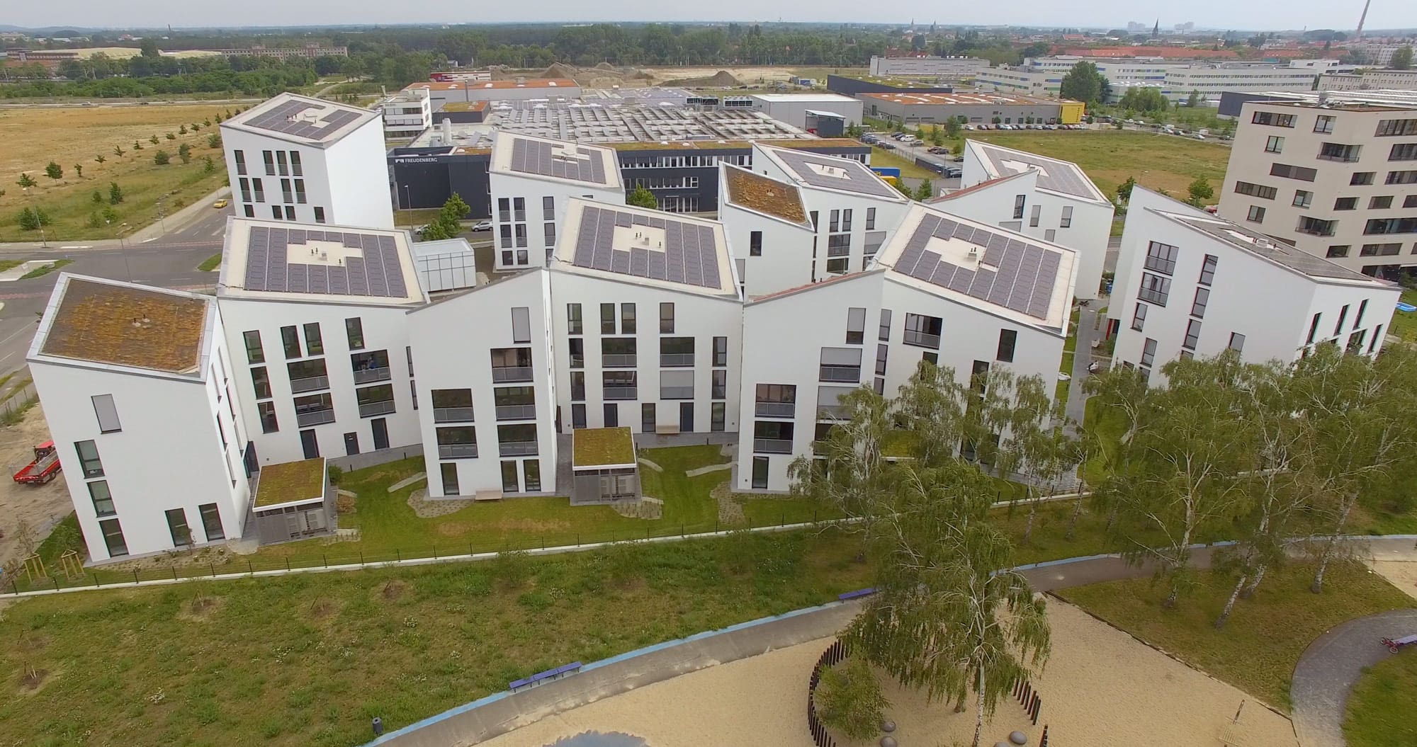 Das Quartier Future Living Berlin aus der Vogelperspektive