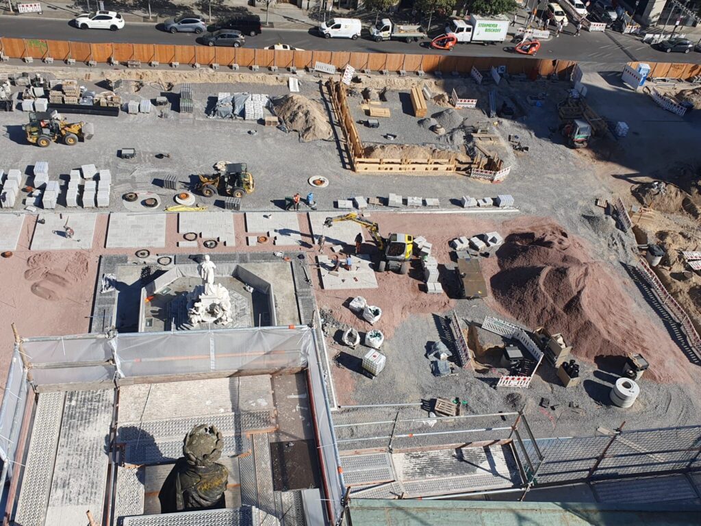 Vogelperspektive auf die Baustelle