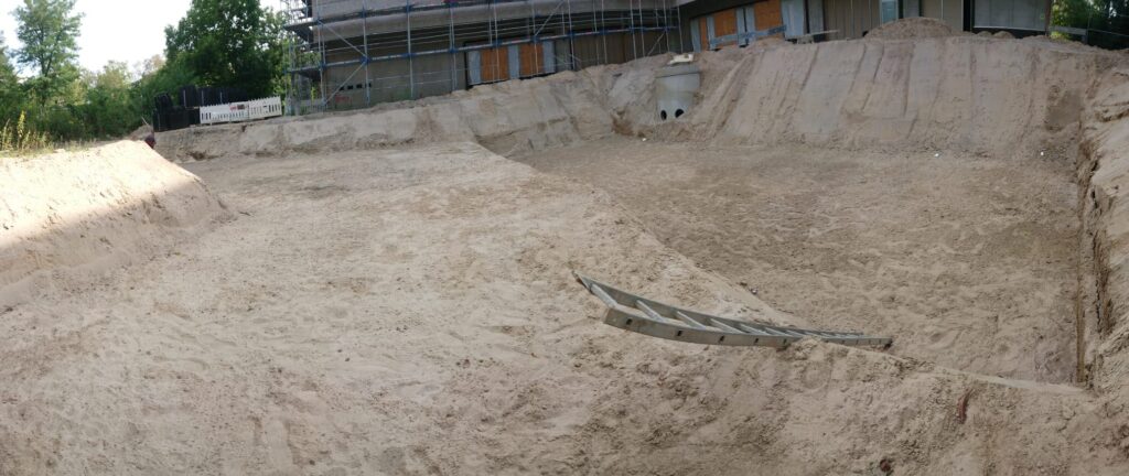 Stufenform der Baugrube