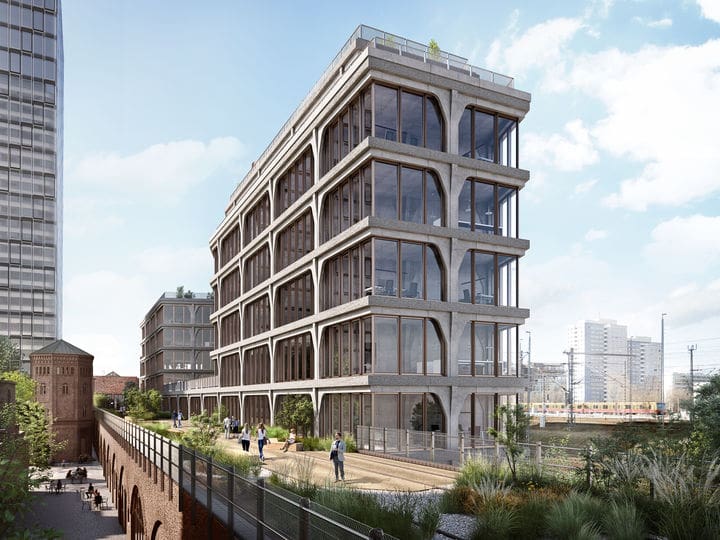 Visualisierung Neubau Postbahnhof Außenansicht