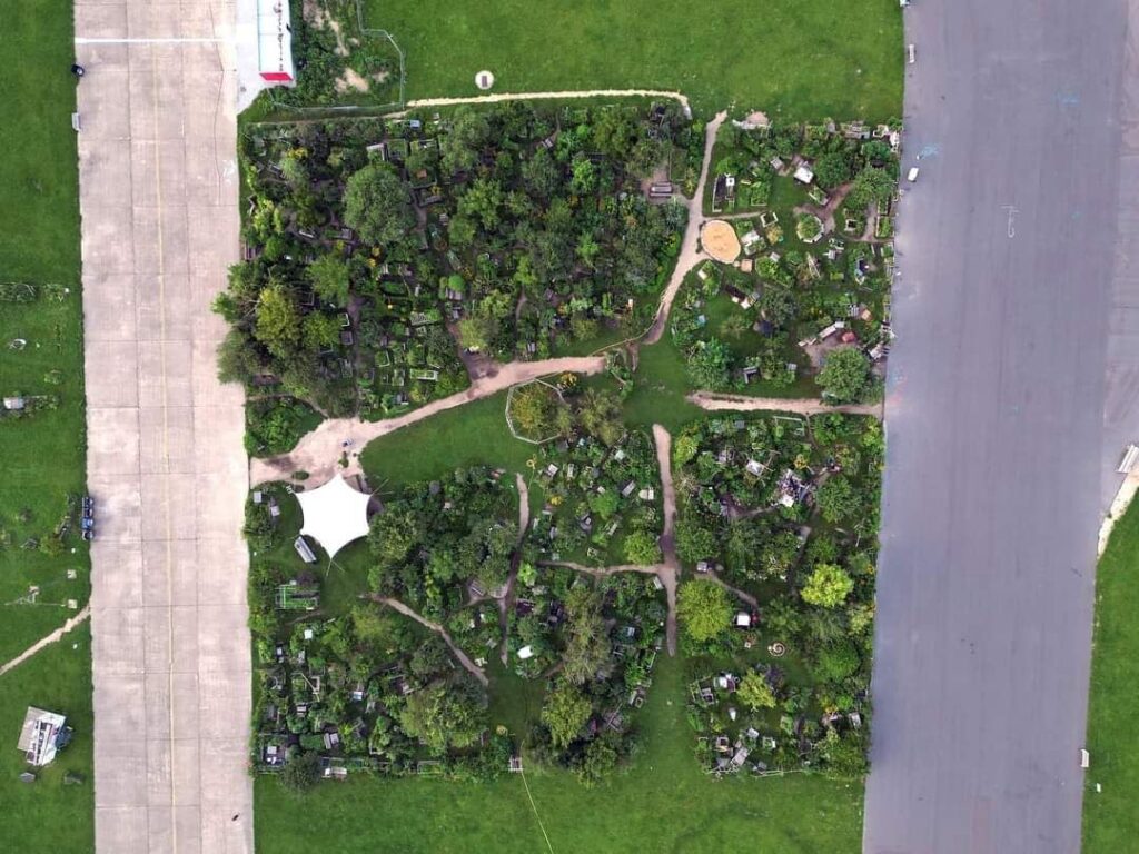 Luftbild der Gartenprojekte