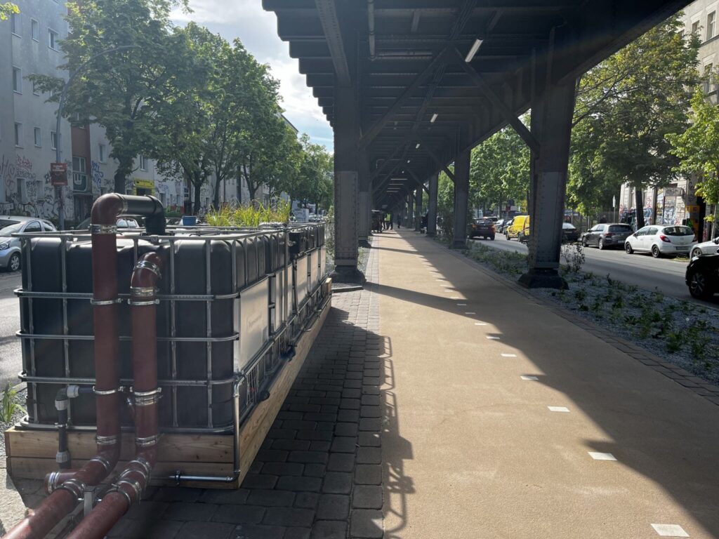 Perspektive U1-Viadukt mit Testfeld RadBahn und Testbeetfilter 25.04.2024