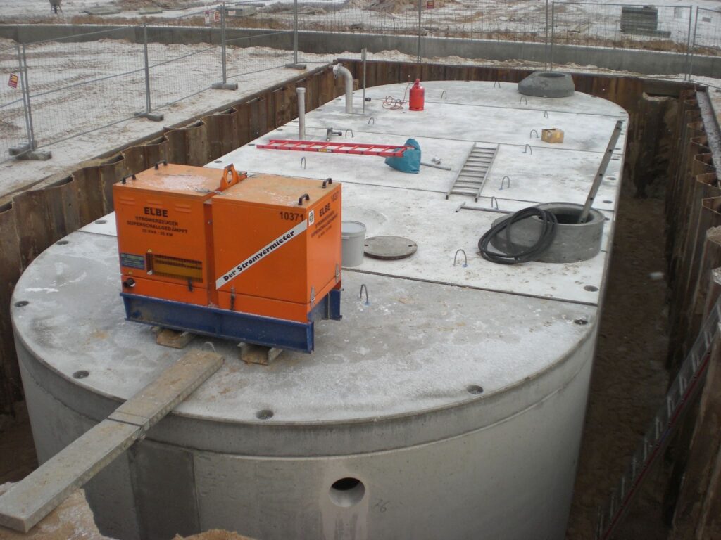 Kombizisterne LW 100 m³, Nutzung 70 m³, RRB 30 m³