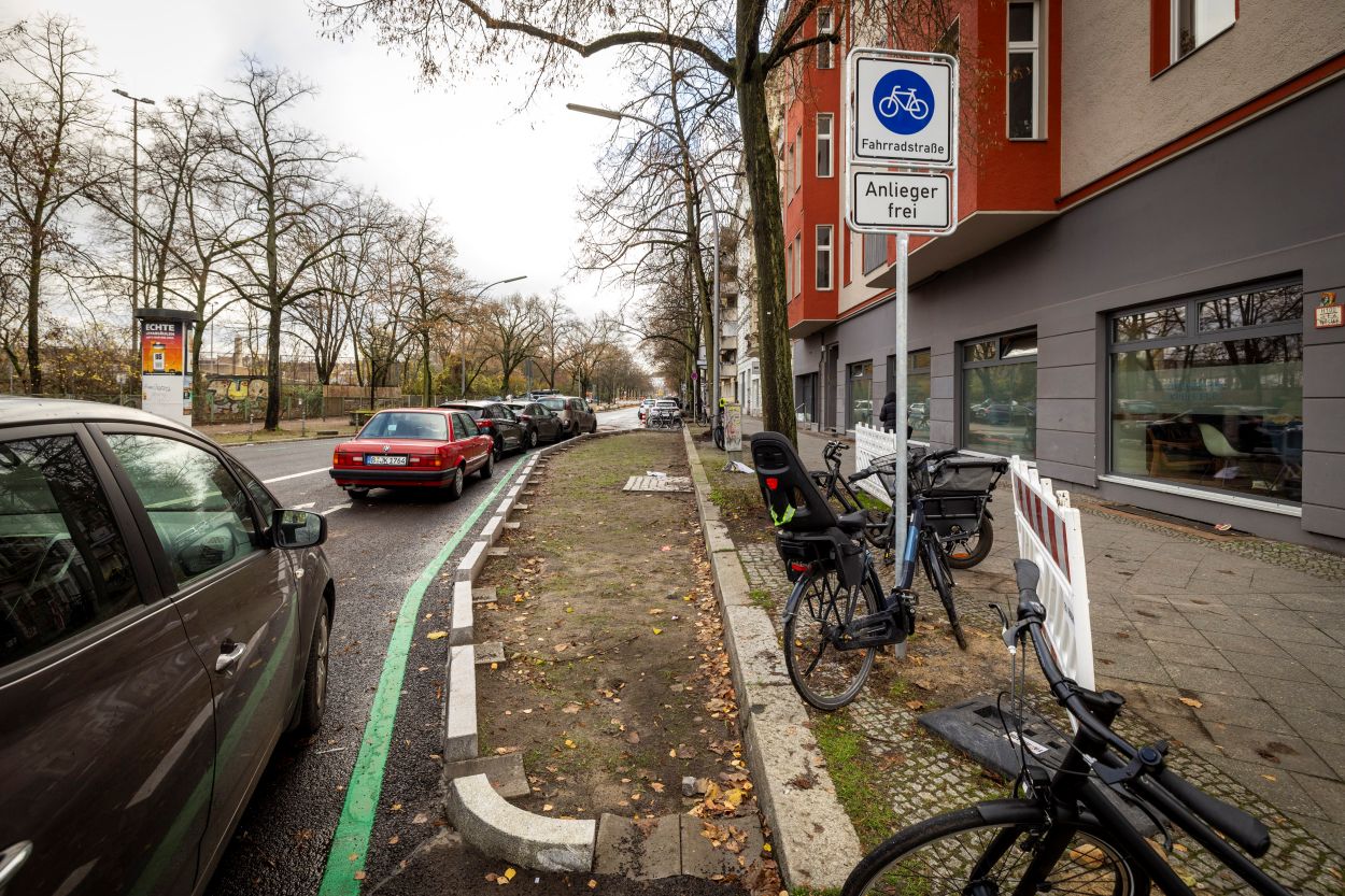 Fahrradstraße in der Blücherstraße.